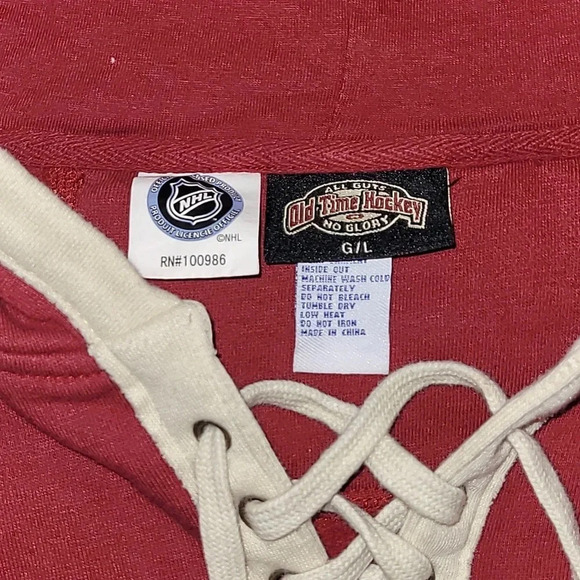 Men's large NHL official Chicago Blackhawks OLD TIME HOCKEY hoodie LOT F13 - Picture 4 of 4